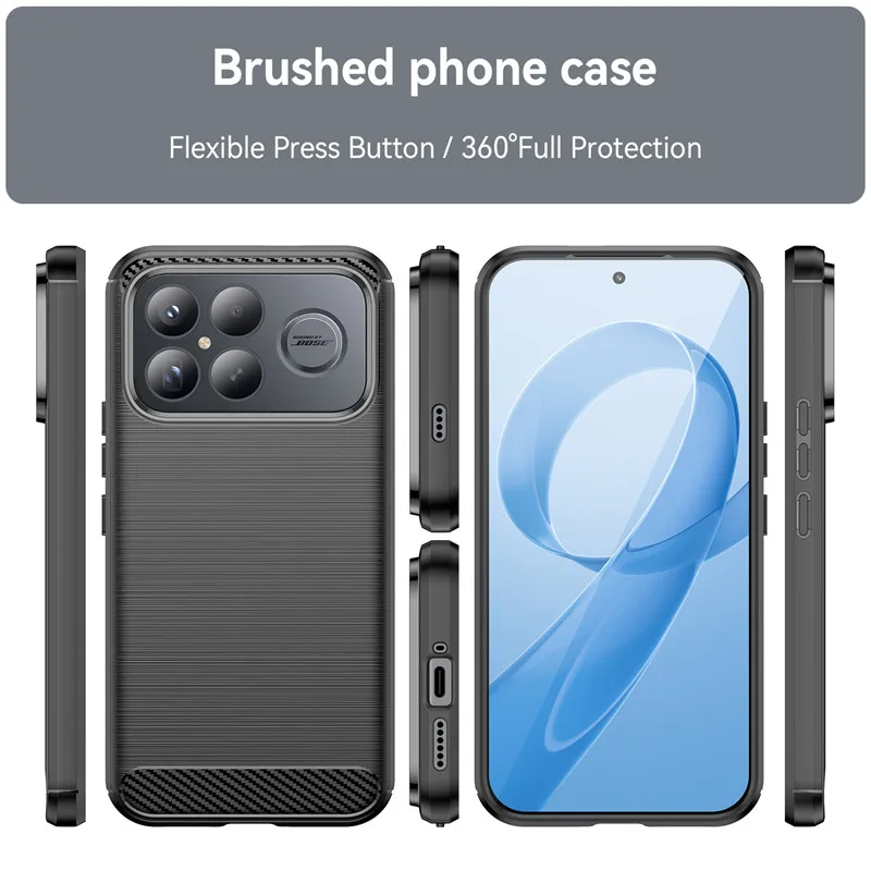 Shockproof Luxury Silicone Brushed TPU Phone Cover