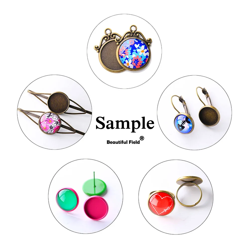 8mm 10mm 12mm 25mm 16mm 18mm 20mm DIY 사진 유리 카보 숑 라운드 카메오 세트 수제 설정 스톤 음양 F57