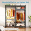 H4 Mini Portable Closet, 4 Tiers Freestanding Clothing Garment Rack for Small Space, Metal Clothes Wardrobe System for 3