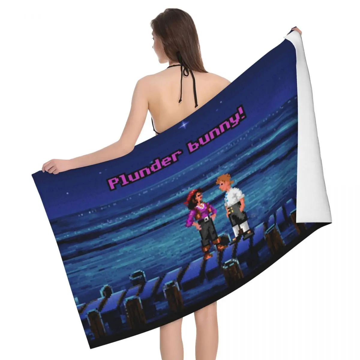 

Plunder Bunny Super Soft Microfiber Beach Bath Towel Quick Drying Video Games Shower Pool Towels