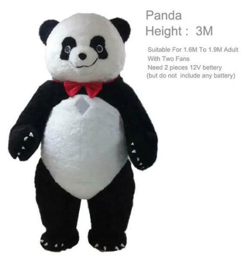 Panda Géant Gonflé 2m/2.6m, Vêtement Rouge, Mascotte, Costume De Marche En  Peluche, Dessin Animé, Poupée Ours - Cosplay Costumes - AliExpress