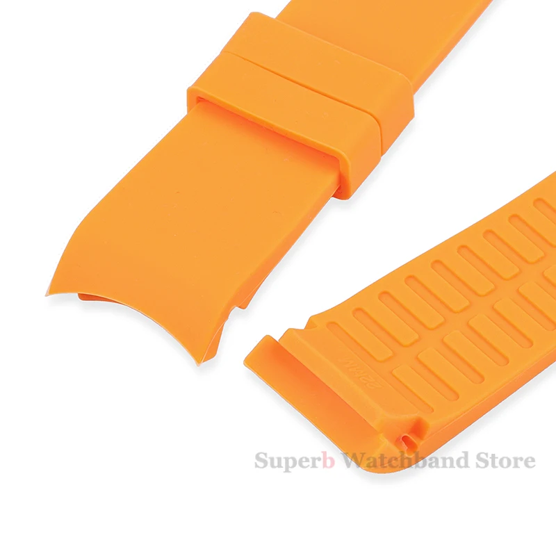 Curved End Universal Silicone Watch Strap - Soft, Waterproof Bracelet with Seiko Butterfly Buckle