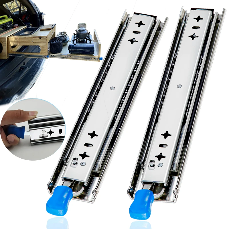 VIVEGO 22 Inch 100 LB Locking Drawer Slides - Full Extension Ball Bearing Rails With Screws