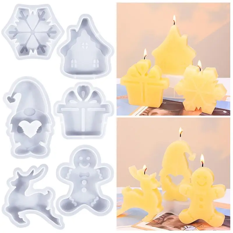 Description Picture 2 of item3D Christmas Candle Silicone Mold DIY Christmas Tree Elk Handmade Soap Scented Resin Mould Craft Gifts Making Tools Party Decor