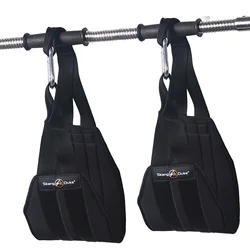 Padded Ab Sling Straps for Home Gym Fitness and Muscle Training (Black)