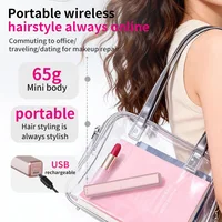Peigne à franges mini, peigne lissant sans fil, fer à boucler portable, peigne électrique de coiffage portable, n'abîme pas les cheveux 3