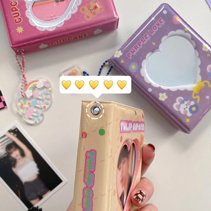 Photo Album 40 Pockets 3 Inches Card Holder Receipt Storage Hollow Love Heart Photo Holder Business Card Bag Photocard