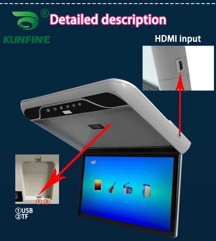 MP5 ڵ   LCD ø ٿ ũ,  Ƽ̵  õ  Ʈ ÷, IR FM ۽ű USB, 19 ġ