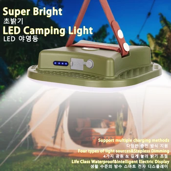 MOSLIGHTING Solar Chargin Tent Strong Light with Magnet Zoom Portable Torch Camping lantern Work Maintenance Lighting 80W LED