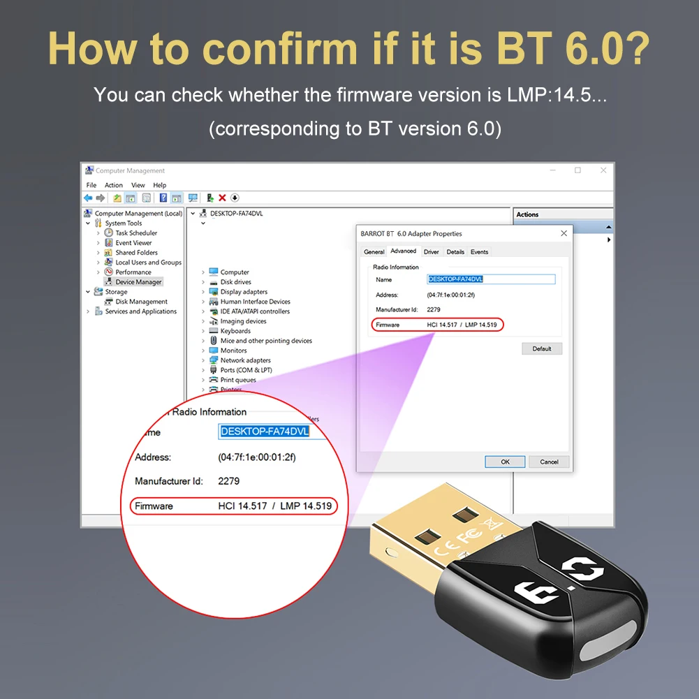 듀얼 블루투스 BT 6.0 어댑터 USB BT 어댑터 플러그 앤 플레이 무선 송수신기 PC 스피커 무선 마우스 키보드용