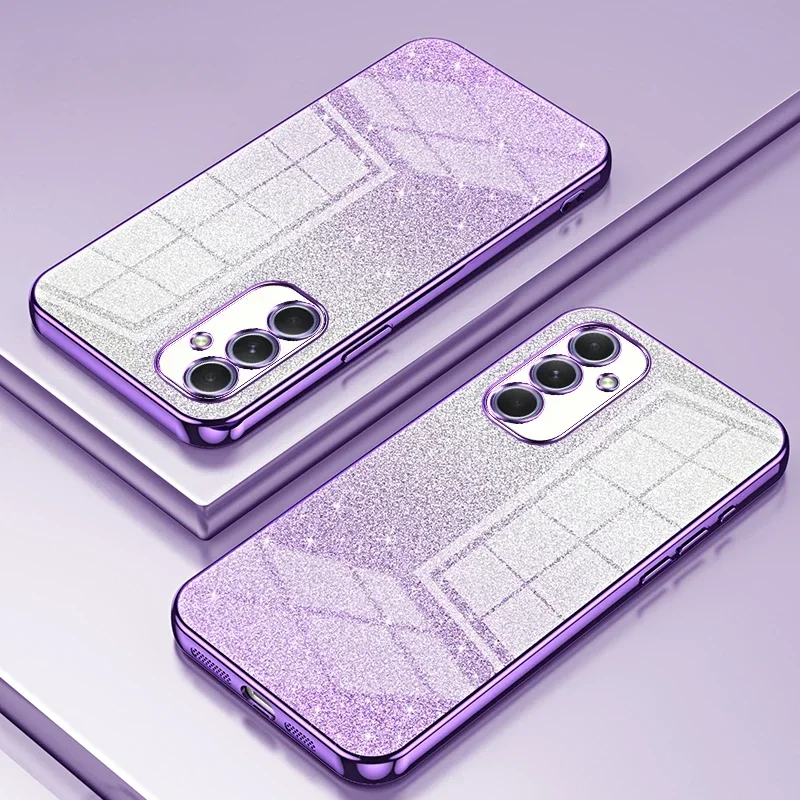 Glitter Plating Protect Phone Case For Samsung Galaxy S25 Ultra S25 Plus A56 A36 A26 A16 A06 A55 A35 A25 15 05S 4G 5G Back Cover — view 5
