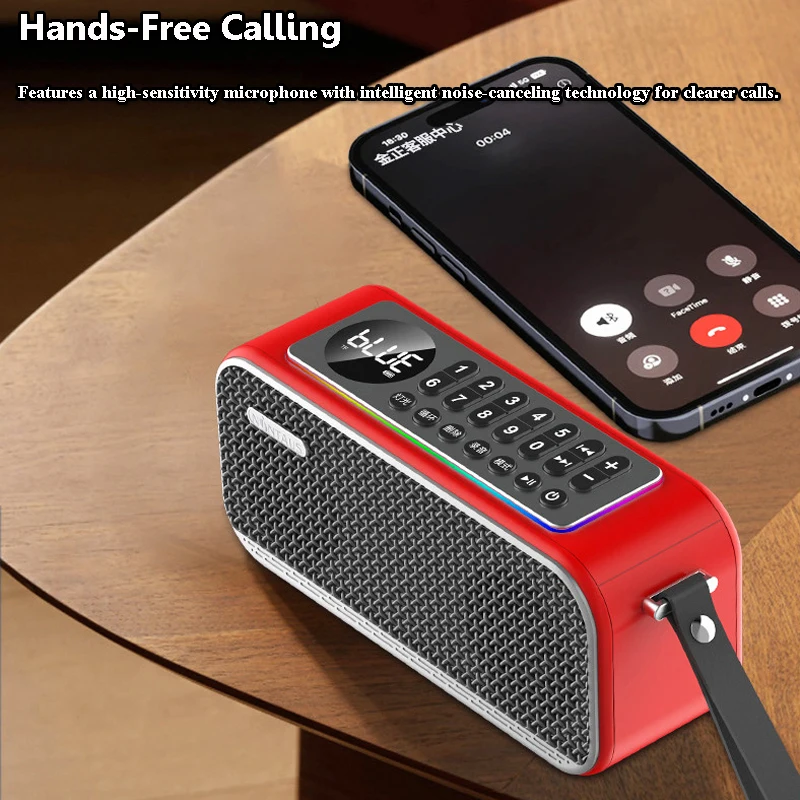 Portable Outdoor Bluetooth Speaker Handsfee Call Dual Speaker Subwoofer Soundbar HD Recorder LED Display Support FM TF USB AUX
