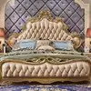 Silver Vintage Wooden Double Bed Blue Soft Gold Luxury Japanese Double Bed King Size Adults Metal Letto Matrimoniale Furniture 6