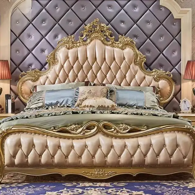 Silver Vintage Wooden Double Bed Blue Soft Gold Luxury Japanese Double Bed King Size Adults Metal Letto Matrimoniale Furniture 6