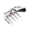 Gardening Hoe Weeding Rake Steel Farm Tool Grasping Raking Level Loosen Soil Harrow Clean Leaves Collect Weeds Agricultural Tool 6
