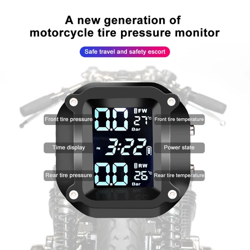 오토바이 TPMS 타이어 압력 센서, 모터 TPMS 압력 타이어 외부 센서 오토바이 모니터링 시스템 2 륜 2