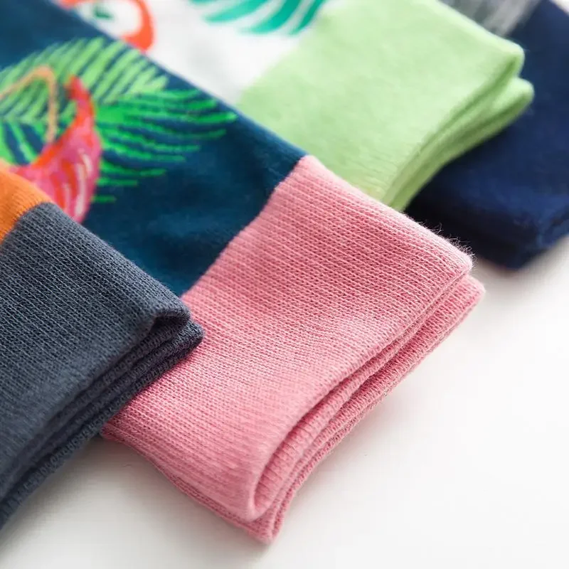 Fashion Wild Animals Tiger KingKong Flamingo Unisex Men Happy Socks Street Skateboard Harajuku Funny Boys Male Cotton Sox 3