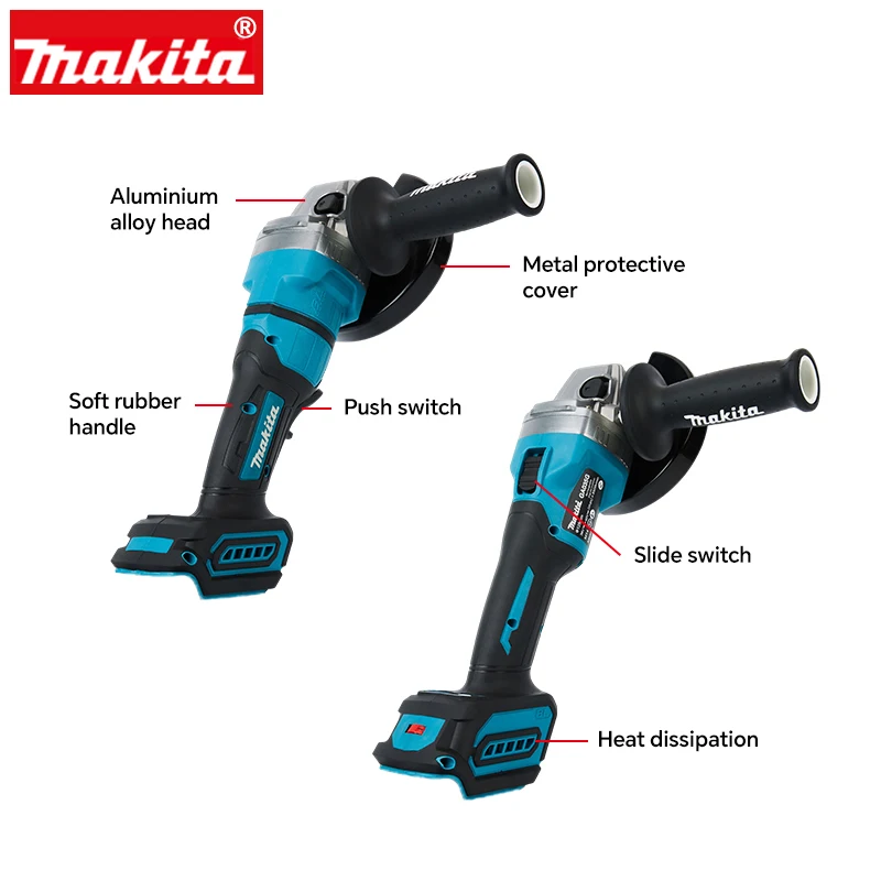 Makita brushless lithium electric hand grinder, handheld angle grinder, rechargeable angle grinder Ga035g Ga050g 6