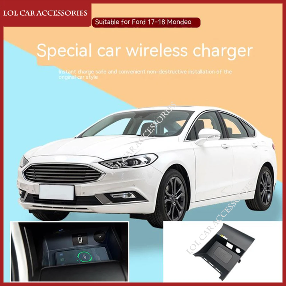 

15 Вт Автомобильная Беспроводная зарядная панель QI для Ford Mondeo 2015-2018 быстрое зарядное устройство для телефона держатель