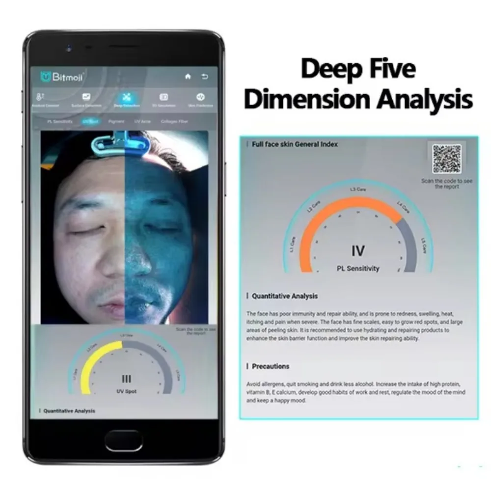 Bitmoji Skin Analyzer Facial Machine Professional Bitmoji Skin Analysis Machine