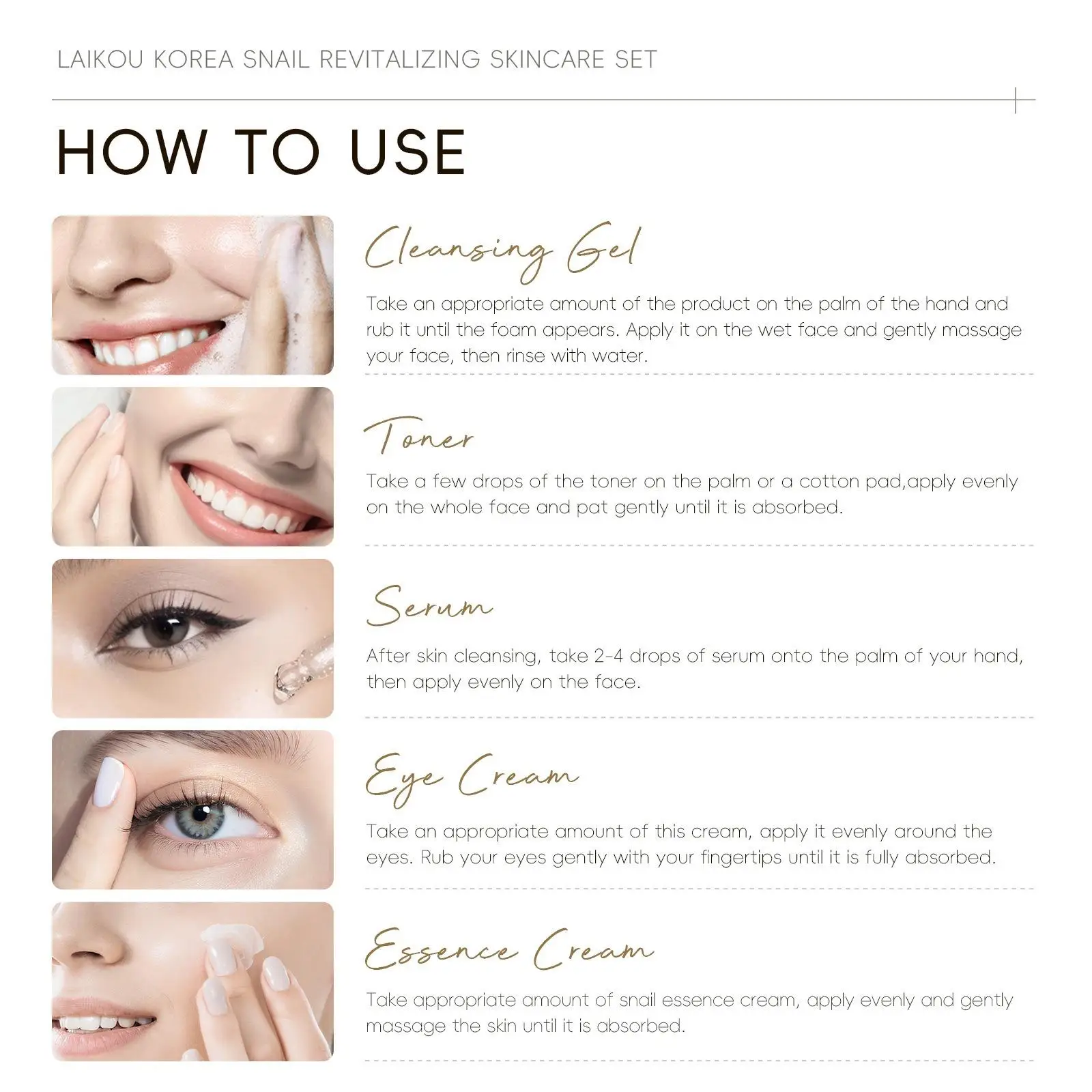 Snail Collagen Skin Care Set 19pcs/set Moisturizing Facial Cleanser & Toner & Serum Eye Cream Essence Cream Mask Tool