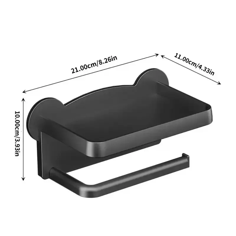 Toilet Paper Rack Punch Free Wall Mounted Tissue Storage Paper Roll Shelf Holder Restroom Box Shelve Multi Functional Phone Placement