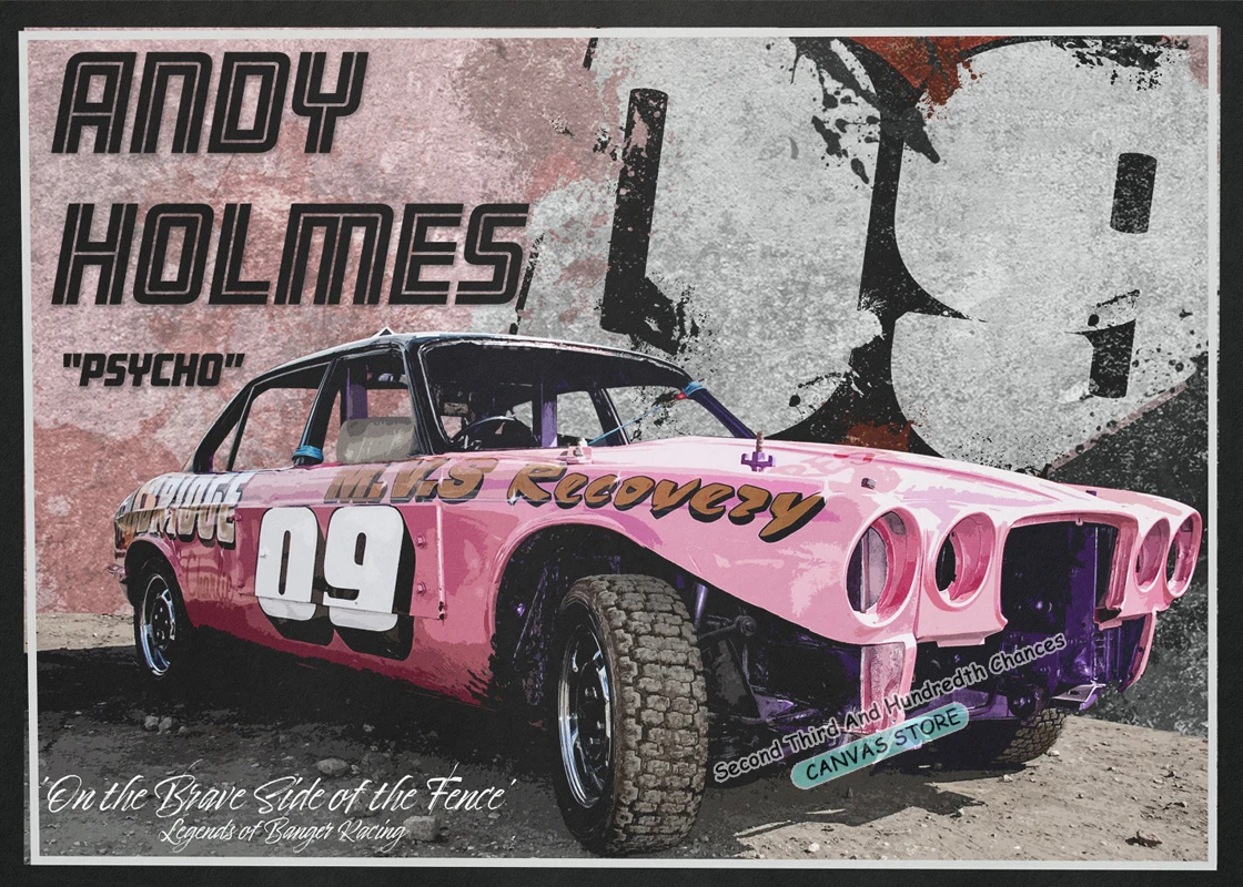 Oval Racings Cars Racing Legend Retro Banger Racing World Final Car Poster Canvas Painting Wall Picture Home Room Decor Car Gift image 18