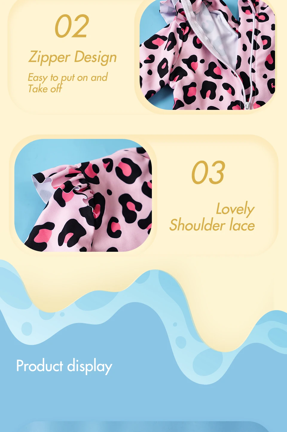 Säugling Baby Mädchen Bade bekleidung Sommer Bikini Set Kinder Kleinkind lernen Badeanzüge Langarm Badeanzüge mit Hut – Detail 9