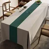 211sy Large conference tablecloth with Chinese embroidery cotton linen solid color tea tablecloth 2
