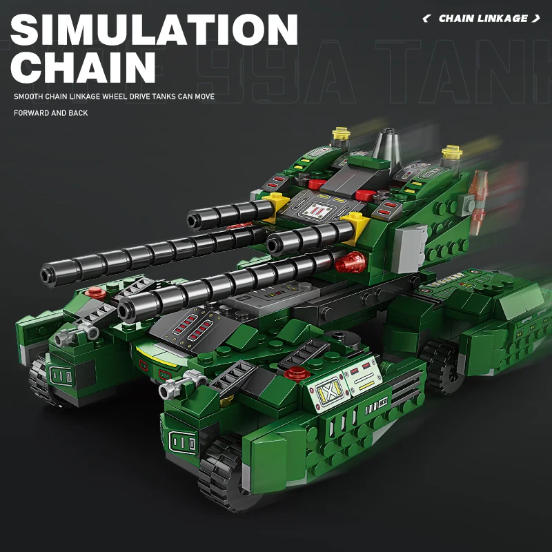 World War II Tank Military Series Vehicle Truck Construction Building Blocks Tan