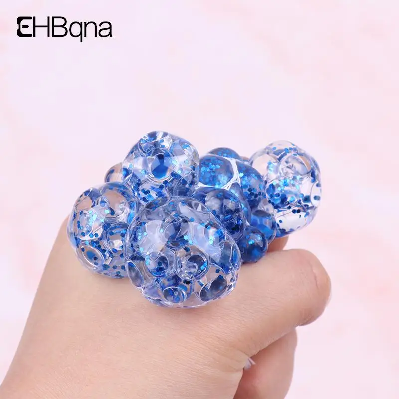 Grape Mesh Stress Balls For Adults Kids Autism Sensory Fidget Toys Soft Balls Stress Relief Balls Squeezing Grape Balls