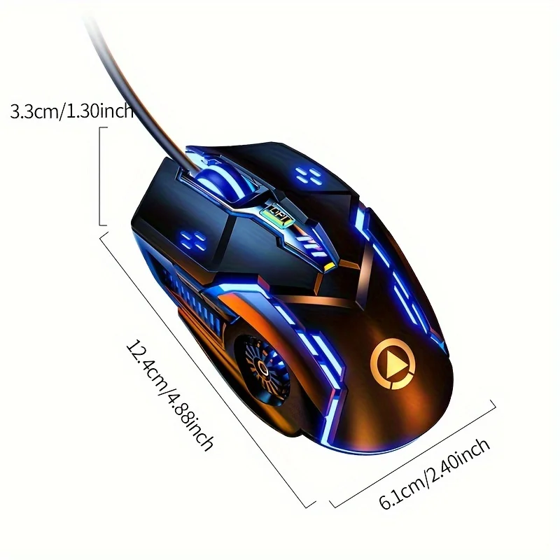 Silver Eagle G5 Mute Wired Mouse Six Keys Luminous Game E-Sports Machinery Computer Accessories Cross-Border Delivery