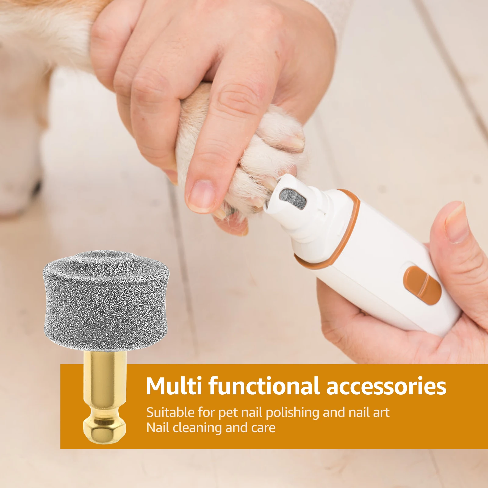 6Pcs Dogs Nail Grinder Head Wheel Replacement Trimmer Clipper Professional Pet Grooming Gadget Diamond Bit Replacement Head New