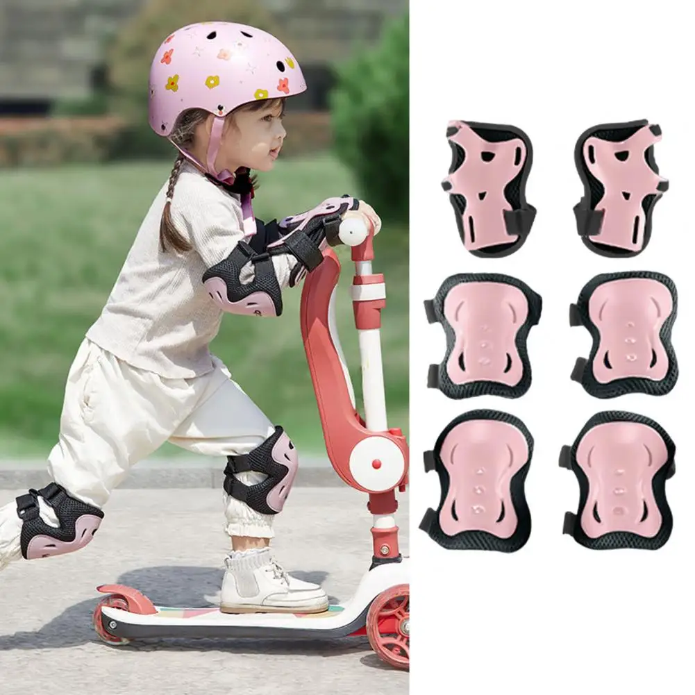 6 Pcs Kids Roller Skating Wrist Guard Knee Elbow Pads Protector Scooter Biking Cycling Sports Toddler Boys Girls Protective Gear