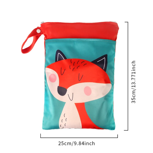 Waterproof Reusable Wet Dry Bags For Baby Cloth Diapers With Two Zippered Pockets & Handle, Beach Pool Gym Bag Stroller bags 5