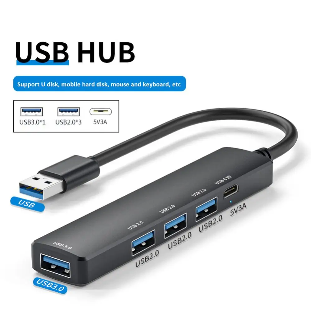 3.0 허브 USB 허브 도크 C타입 3.1, 4 포트 멀티 스플리터 어댑터, 맥북 USB 3.0 2.0 포트용 OTG