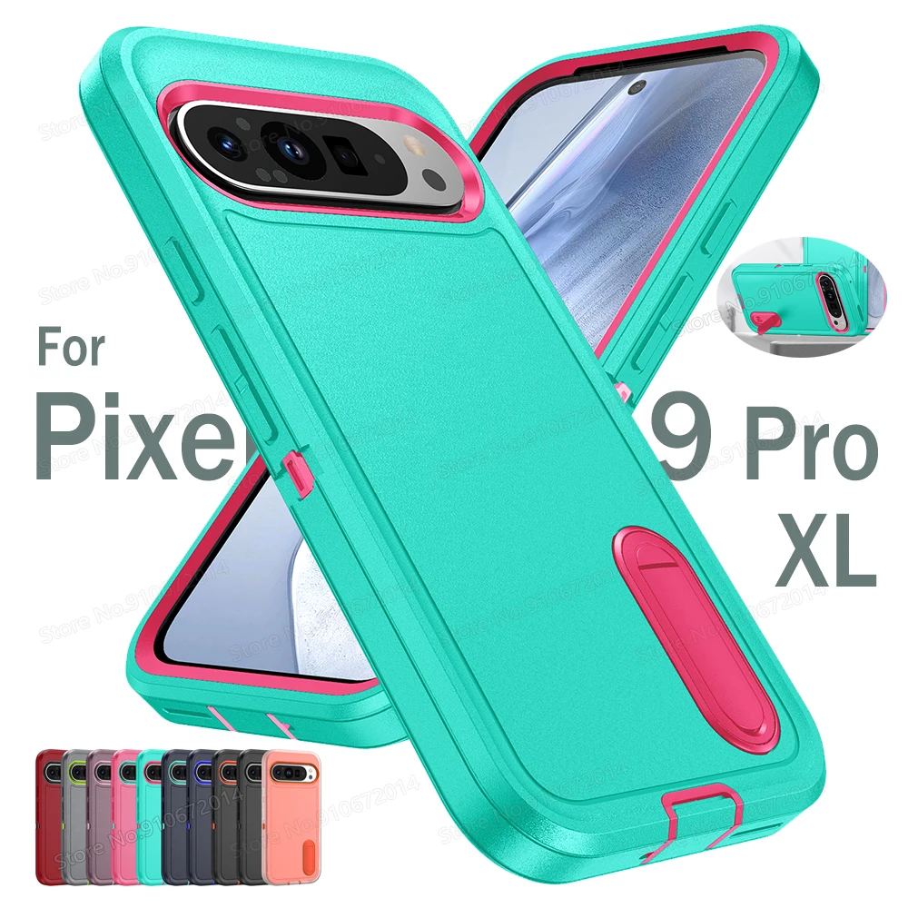 Heavy Duty Dual-Layer Armor Case with Kickstand - Military Grade Defender Matte Back Cover