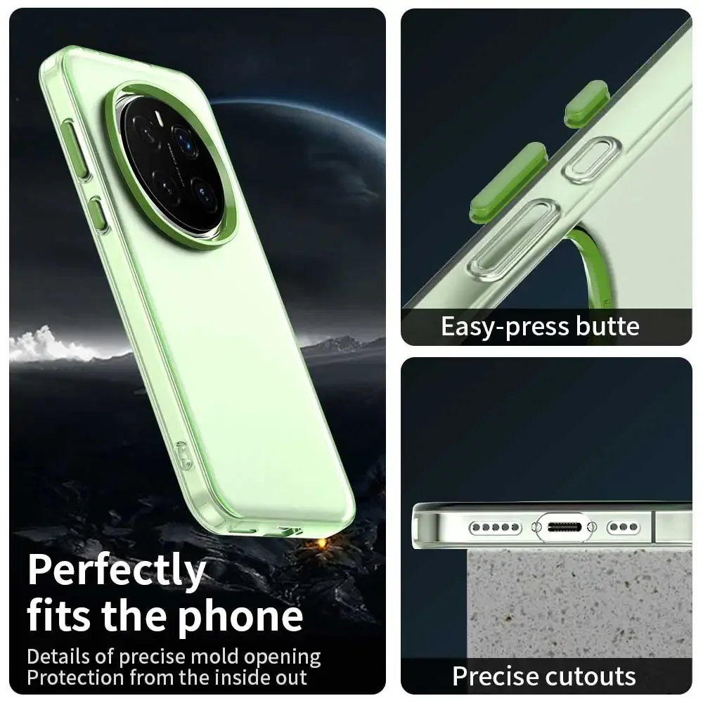 Luxury Shockproof Candy Silicone Phone Case with Translucent Back Cover