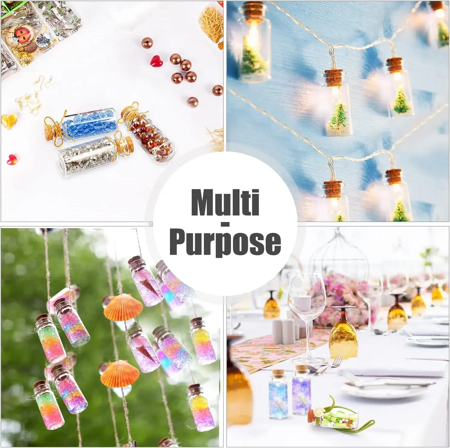 Transparent Small Glass Bottles with Cork Tiny Empty Tiny Jars DIY Craft Vials Wishing Bottles Birthday Wedding Party Favor Gift