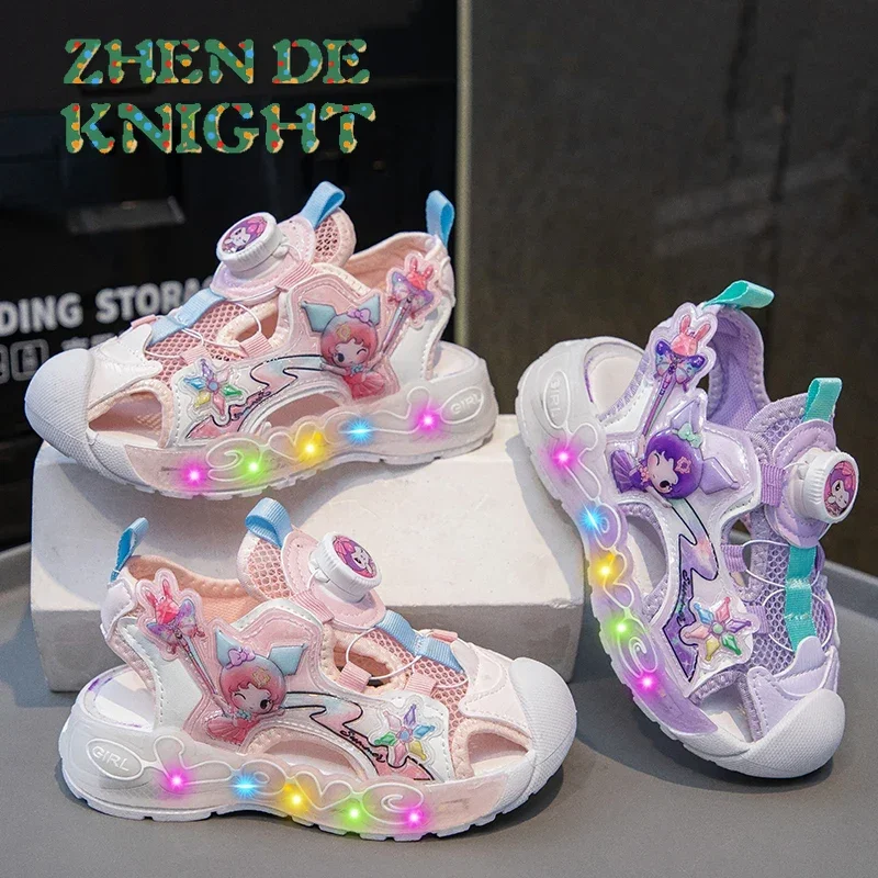 Summer Baby Sport Sandals Toddler Infant Sneakers Kids Summer LED Sandals Boy Sport Luminous Shoes Girl Sneakers Size 23-32