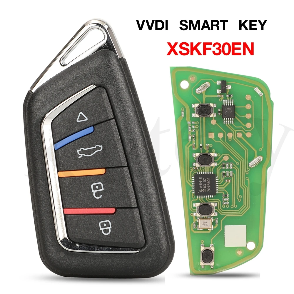 

jingyuqin 4BTN Xhorse Universal Smart Key XSKF30EN Remote Car Key For VVDI2/VVDI KEY TOOL MAX VVDI MINI KEY Program XS Series