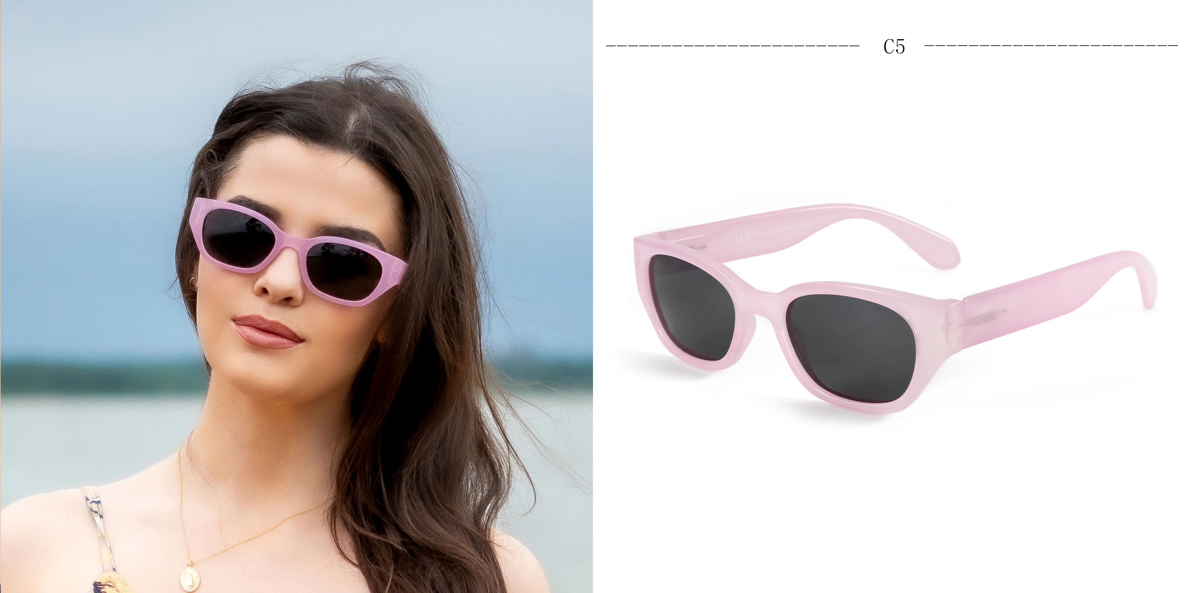 ZENOTTIC Neue Mode Schmetterling Polarisierte Sonnenbrille Damen UV400 Schutz Sonnenschutz Damen Kleine Rechteckige Sonnenbrille ZS2219 – Detail 3