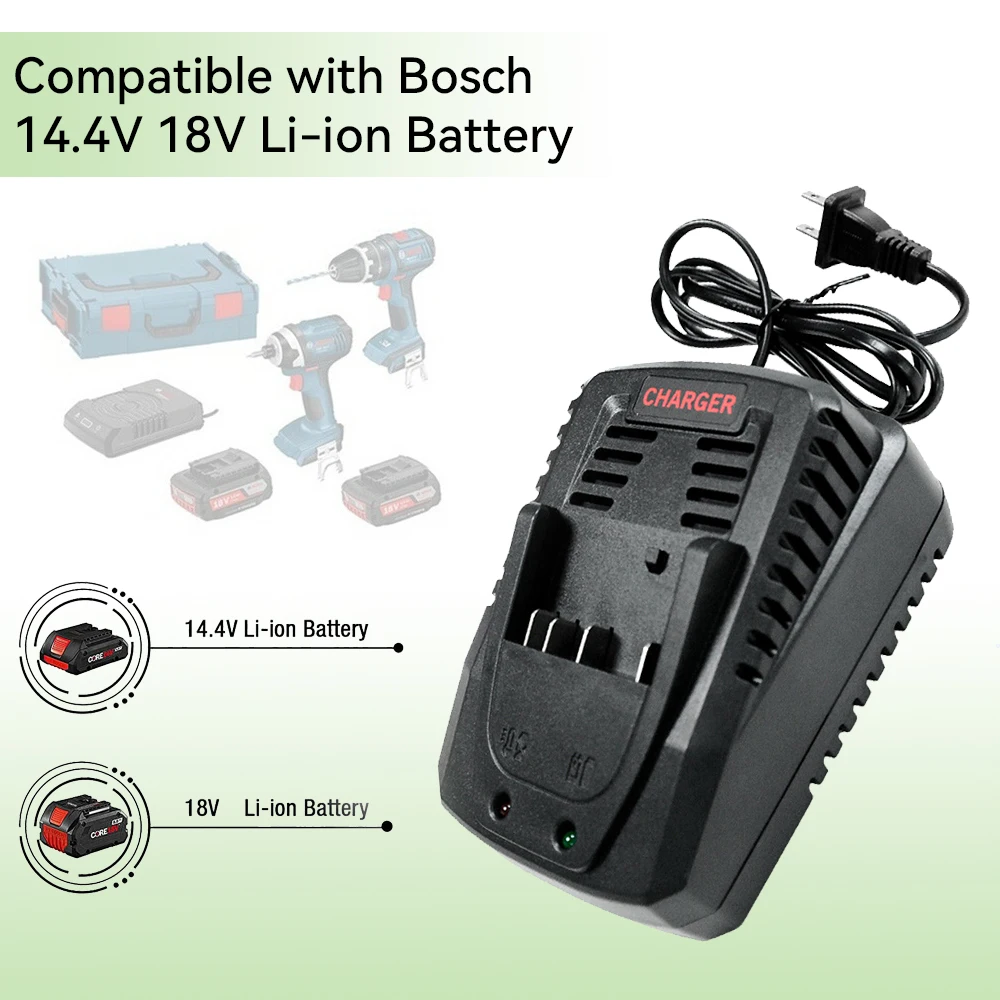 

18V 3A Li-ion battery charger for Bosch BAT609 BAT609G BAT618 BAT618G AL1860CV AL1814CV AL1820CV 14.4V 18V battery