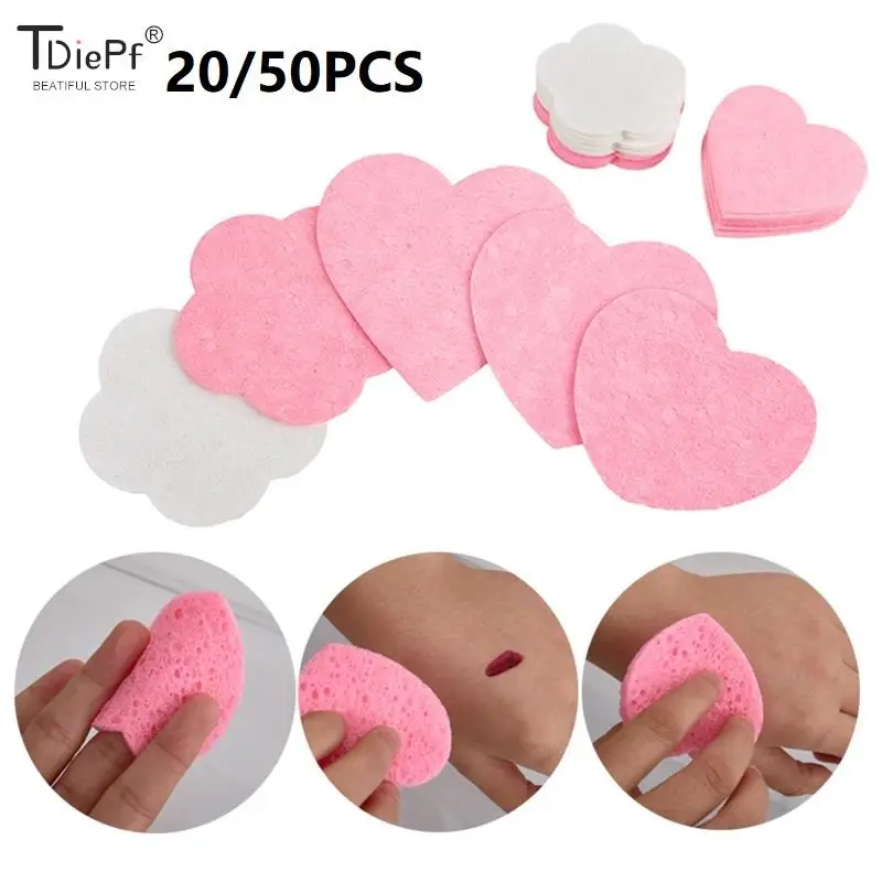 

20/50Pcs/lot Face Cleaning Sponge Pad For Exfoliator Mask Facial SPA Massage Makeup Removal Thicker Compress Natural Cellulose