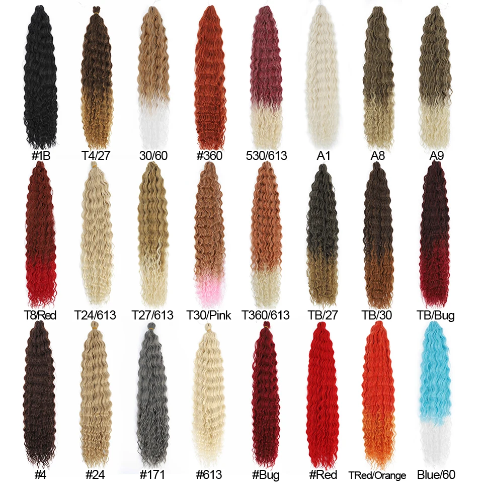 Ariel Curl Deep Wave Twist Crochet Hair Natural Synthetic Afro Curls Crochet Braids Ombre Braiding Hair Extensions For Women