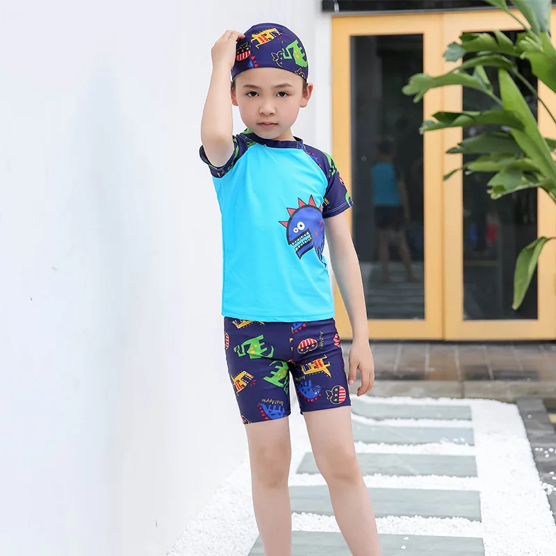 Swimsuit Boy Cool Cartoon Print Swimwear Children Bathing Suit Beachwear Baby Toddler Swimming Children Sportswear