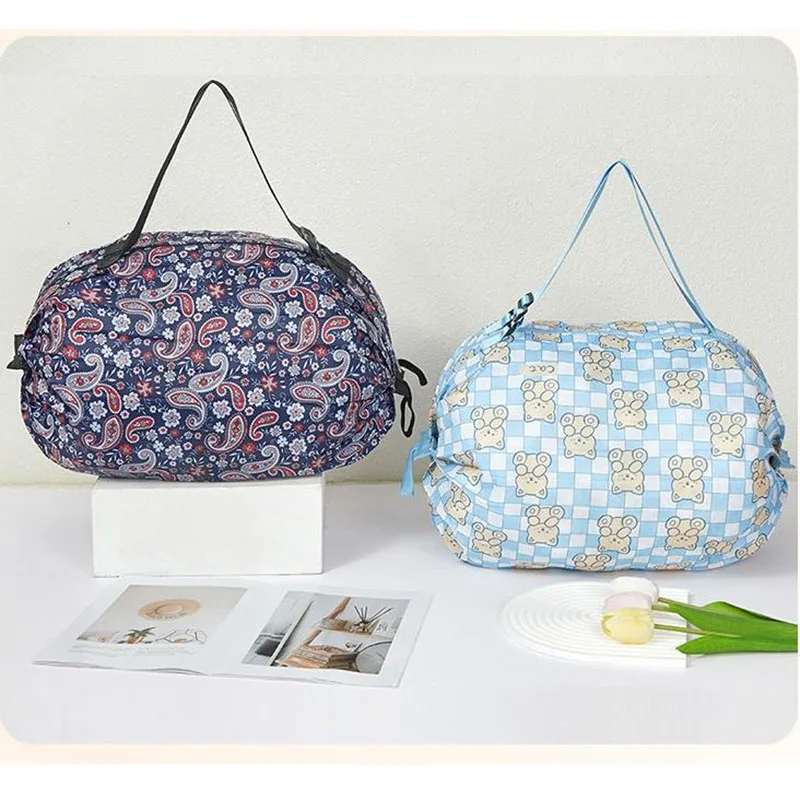 New Foldable Shopping Bag Waterproof Travel Portable Storage Beach Tote Bag Woman Supermarket Grocery Shopper Bolsas De Tela