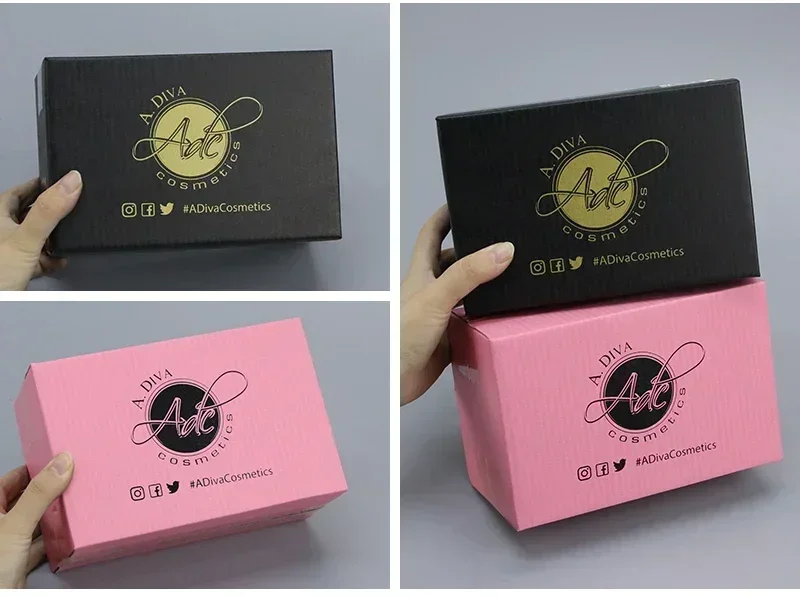 5pcs/10pcs / black and pink paper box 3-layer corrugated paper packaging gift box supports customized size and logo 17 Sc5d00dcc20004926a1d282a51b3c1ca7t