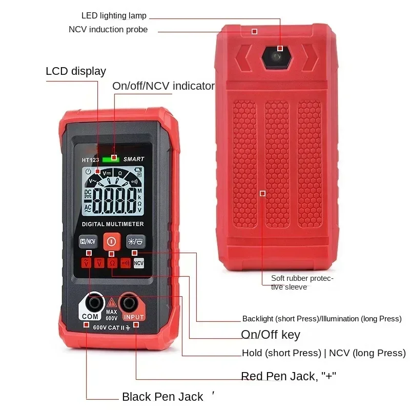 Digital Multimeter HT123 multifunctional small mini Electrician specific for measuring on/off data saving