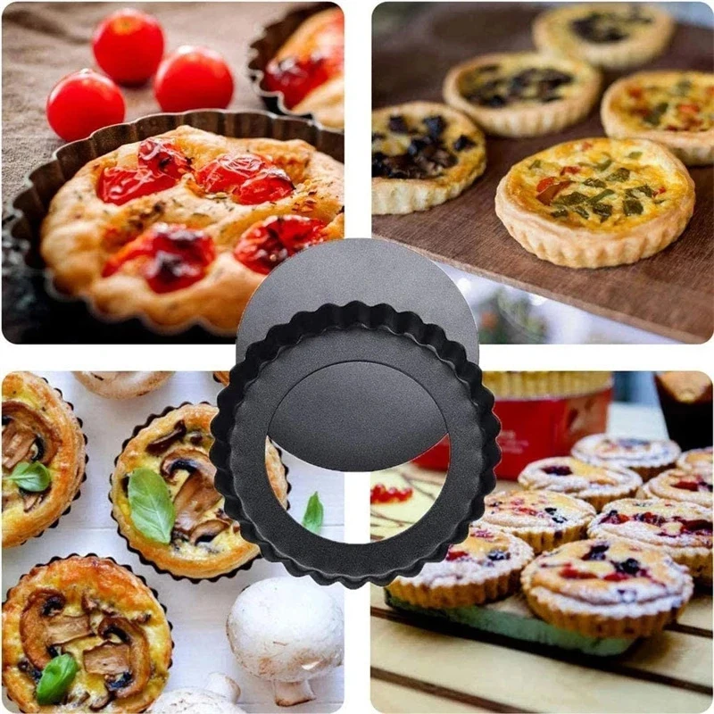 Baking Tray 4/6/8/9Inches Removable Loose Bottom Round Bakeware Carbon Steel Kitchen Baking Tools Egg Tart Pie Plate TMZ - 2